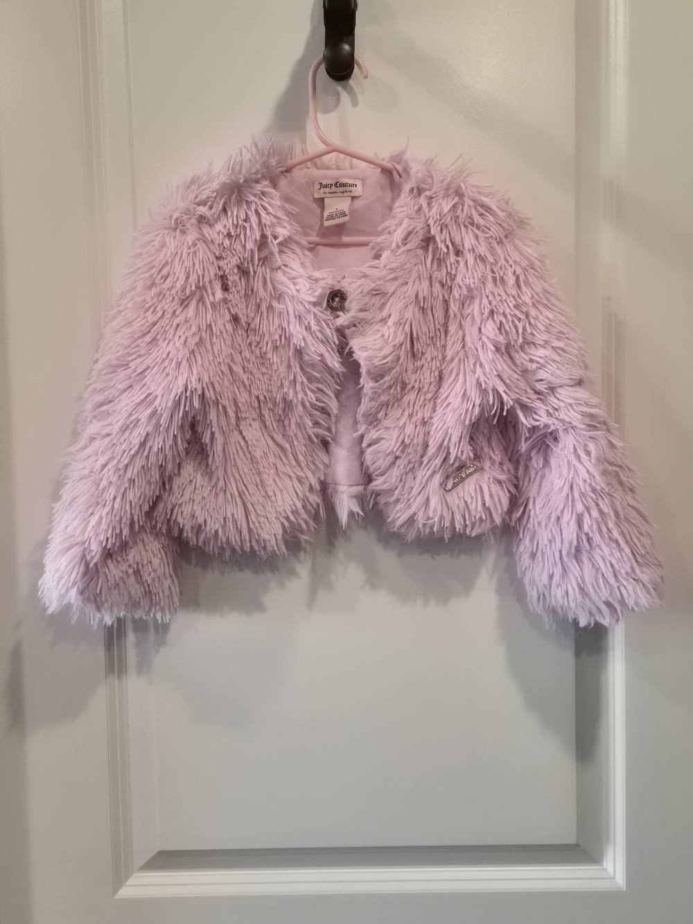 Juicy Couture Lavender Pink Faux-Fur Pea Coat for Kids Size 4